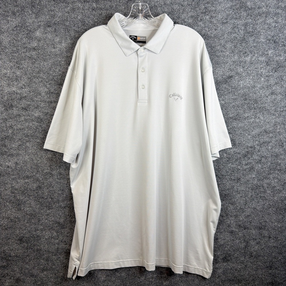Callaway Opti Dri Polo Shirt Men XXL Gray Golf Athletic Performance Polo
